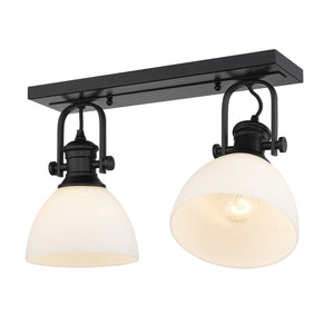 Golden - 3118-2SF BLK-OP - Two Light Semi-Flush Mount - Hines BLK - Matte Black