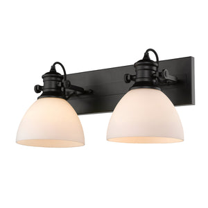 Golden - 3118-2SF BLK-OP - Two Light Semi-Flush Mount - Hines BLK - Matte Black