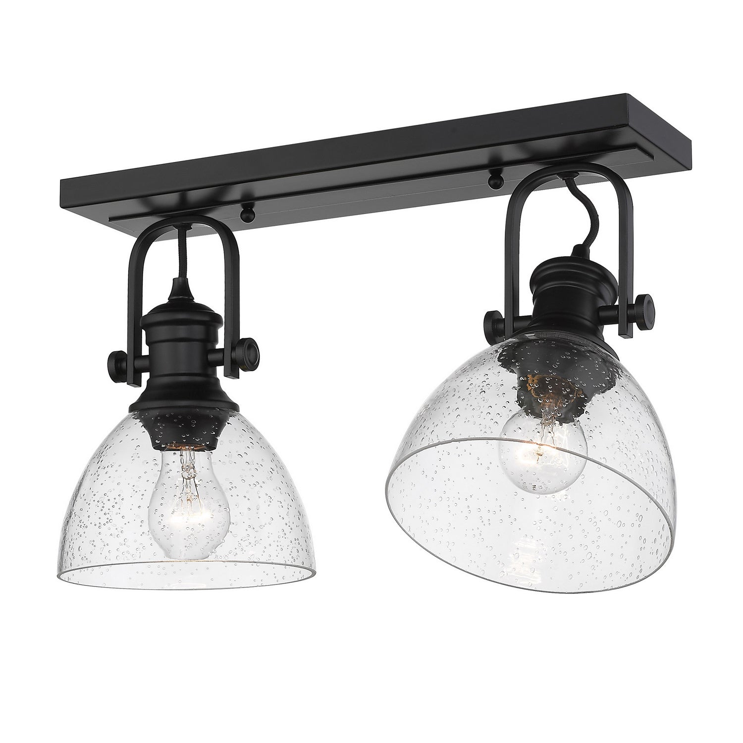 Golden - 3118-2SF BLK-SD - Two Light Semi-Flush Mount - Hines BLK - Matte Black