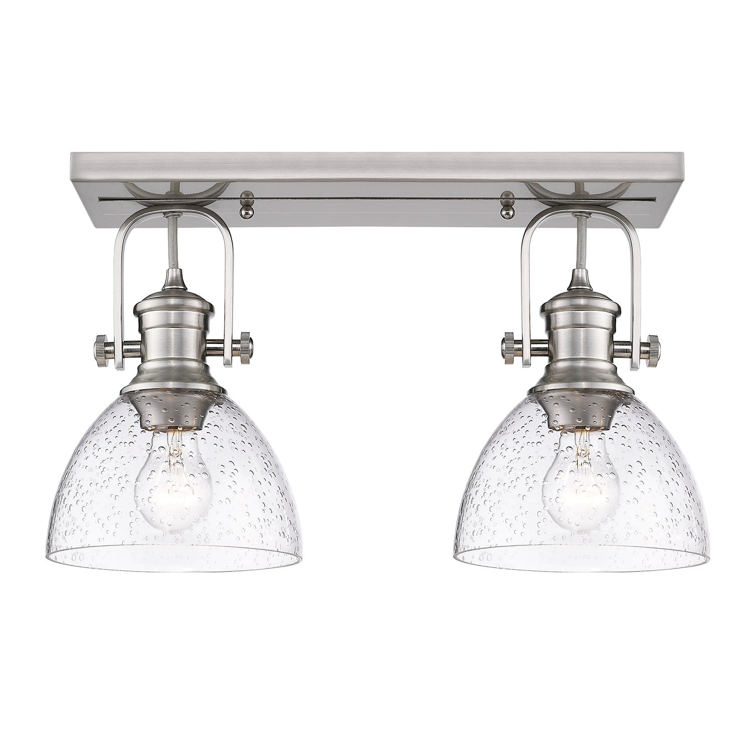 Golden - 3118-2SF PW-SD - Two Light Semi-Flush Mount - Hines PW - Pewter