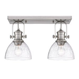 Golden - 3118-2SF PW-SD - Two Light Semi-Flush Mount - Hines PW - Pewter