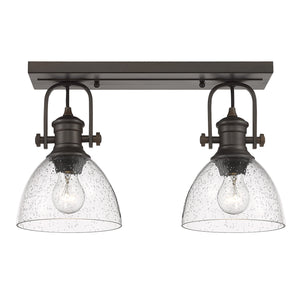 Golden - 3118-2SF RBZ-SD - Two Light Semi-Flush Mount - Hines RBZ - Rubbed Bronze