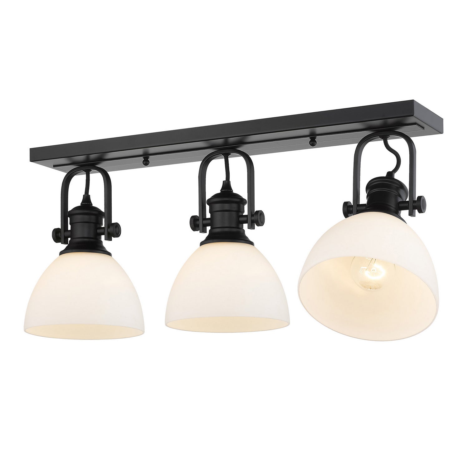 Golden - 3118-3SF BLK-OP - Three Light Semi-Flush Mount - Hines BLK - Matte Black