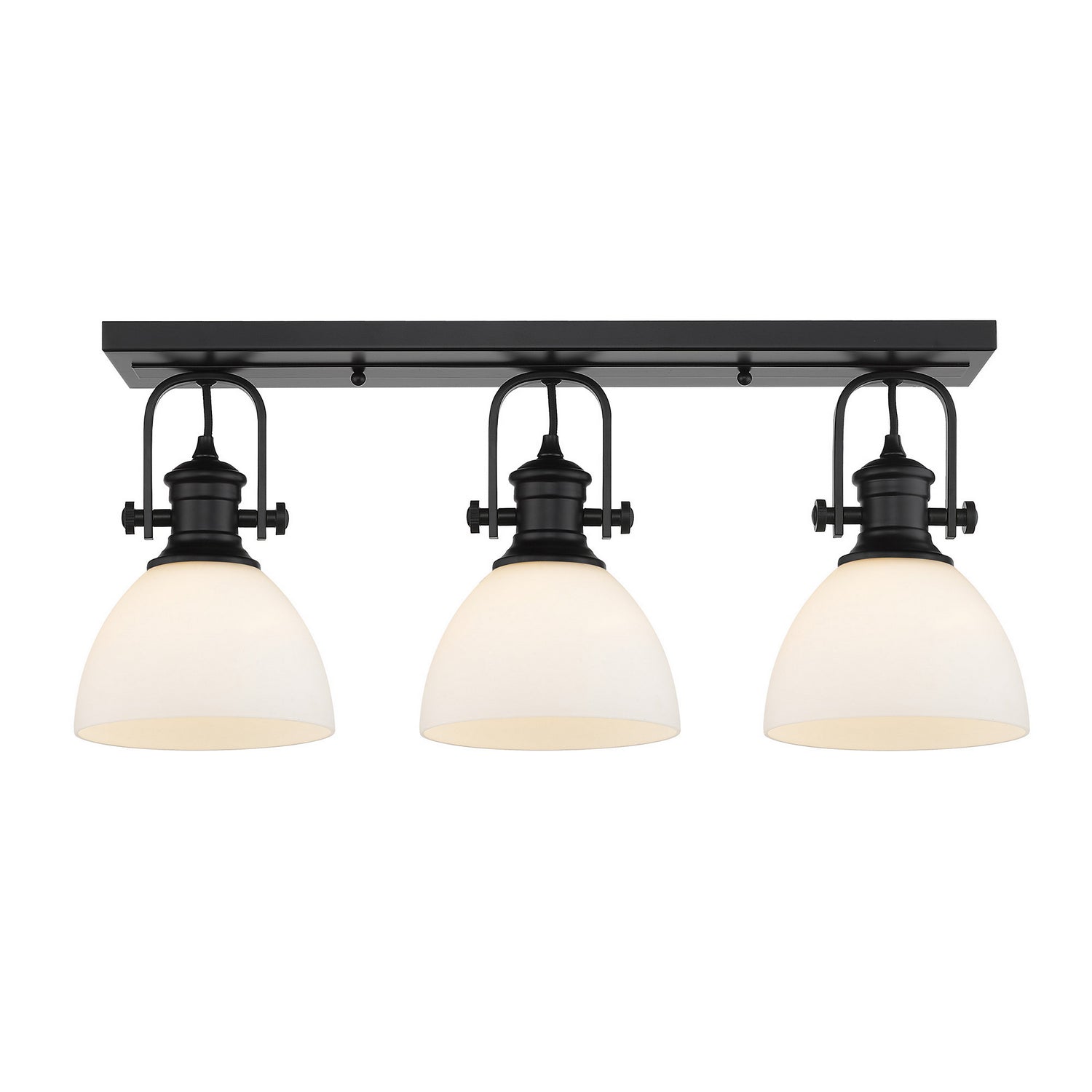 Golden - 3118-3SF BLK-OP - Three Light Semi-Flush Mount - Hines BLK - Matte Black