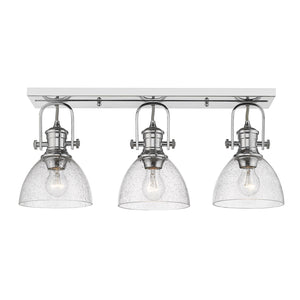 Golden - 3118-3SF CH-SD - Three Light Semi-Flush Mount - Hines CH - Chrome