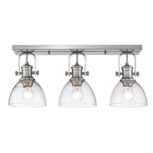 Golden - 3118-3SF PW-SD - Three Light Semi-Flush Mount - Hines PW - Pewter