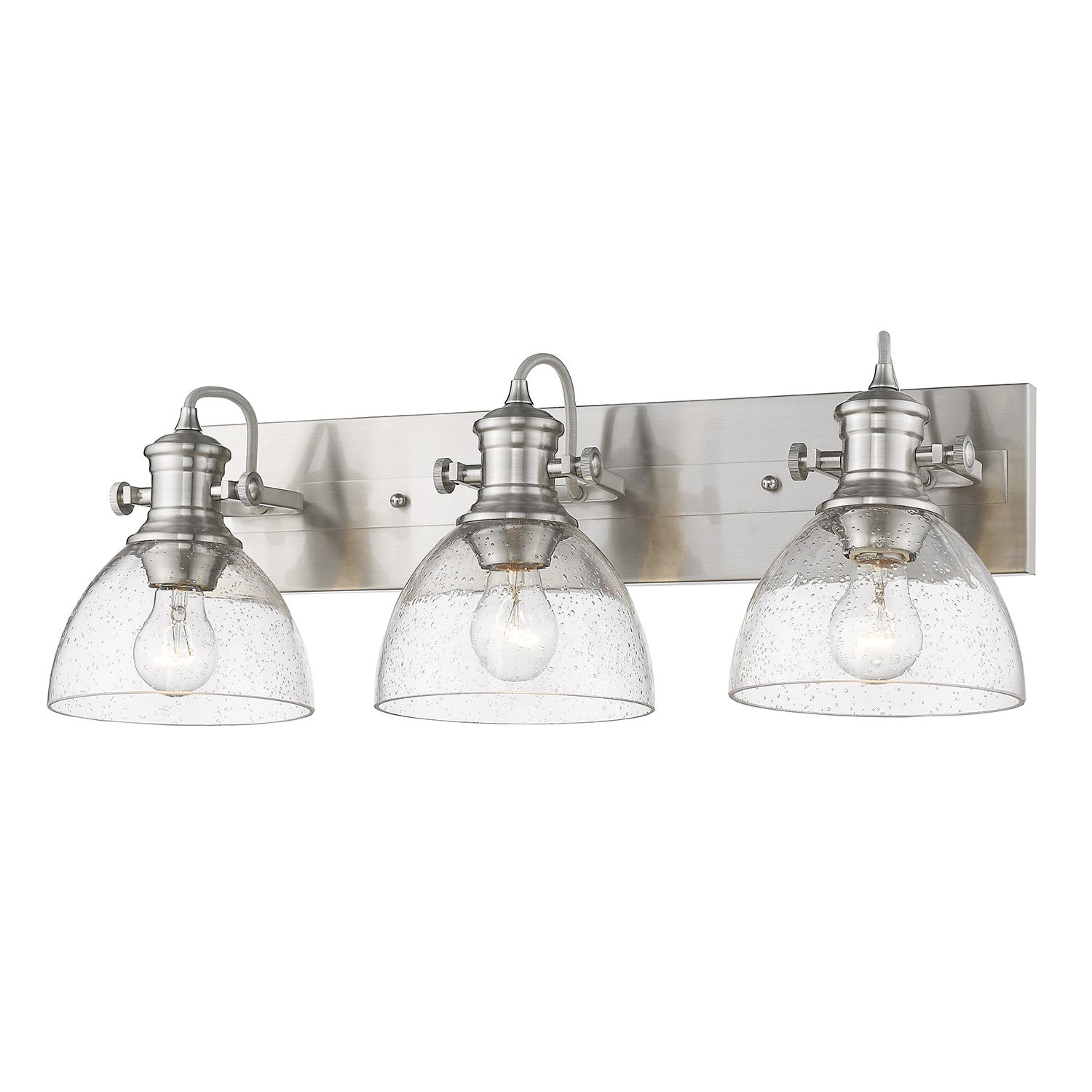 Golden - 3118-3SF PW-SD - Three Light Semi-Flush Mount - Hines PW - Pewter