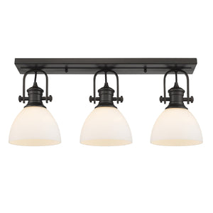 Golden - 3118-3SF RBZ-OP - Three Light Semi-Flush Mount - Hines RBZ - Rubbed Bronze