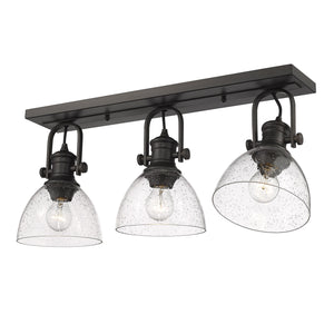 Golden - 3118-3SF RBZ-SD - Three Light Semi-Flush Mount - Hines RBZ - Rubbed Bronze