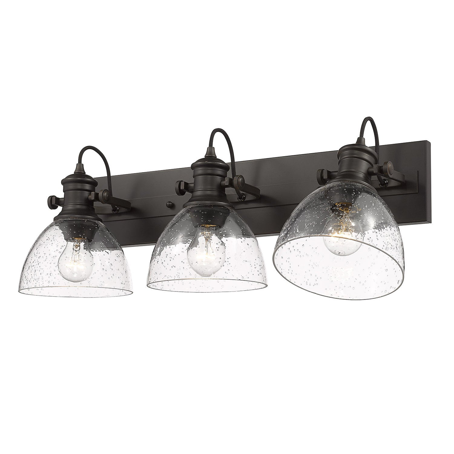 Golden - 3118-3SF RBZ-SD - Three Light Semi-Flush Mount - Hines RBZ - Rubbed Bronze