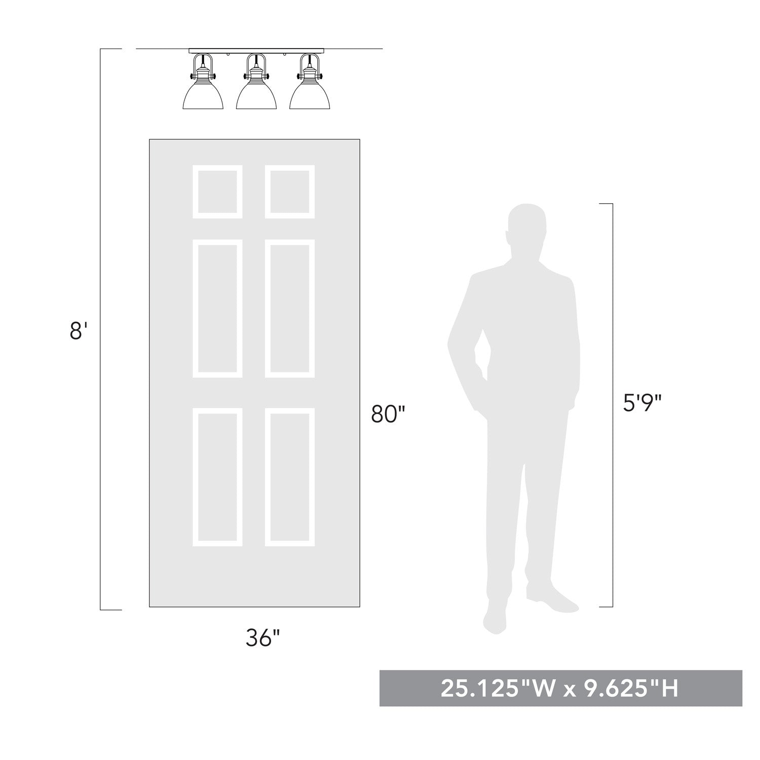 Golden - 3118-3SF RBZ-SD - Three Light Semi-Flush Mount - Hines RBZ - Rubbed Bronze