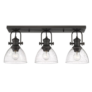 Golden - 3118-3SF RBZ-SD - Three Light Semi-Flush Mount - Hines RBZ - Rubbed Bronze