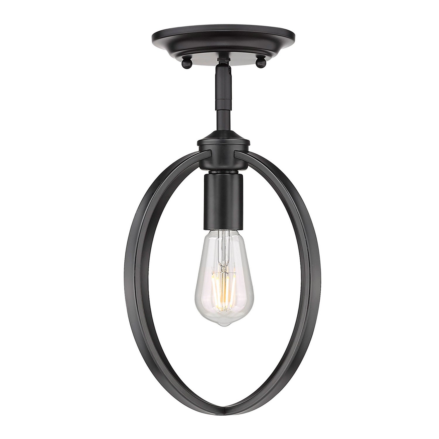 Golden - 3167-1SF BLK - One Light Semi-Flush Mount - Colson BLK - Matte Black