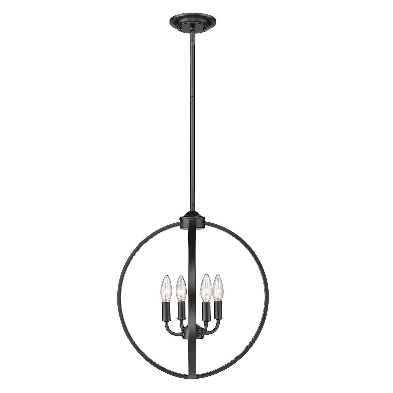 Golden - 3167-4P BLK - Four Light Chandelier - Colson BLK - Matte Black