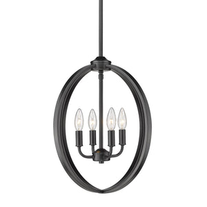 Golden - 3167-4P BLK - Four Light Chandelier - Colson BLK - Matte Black