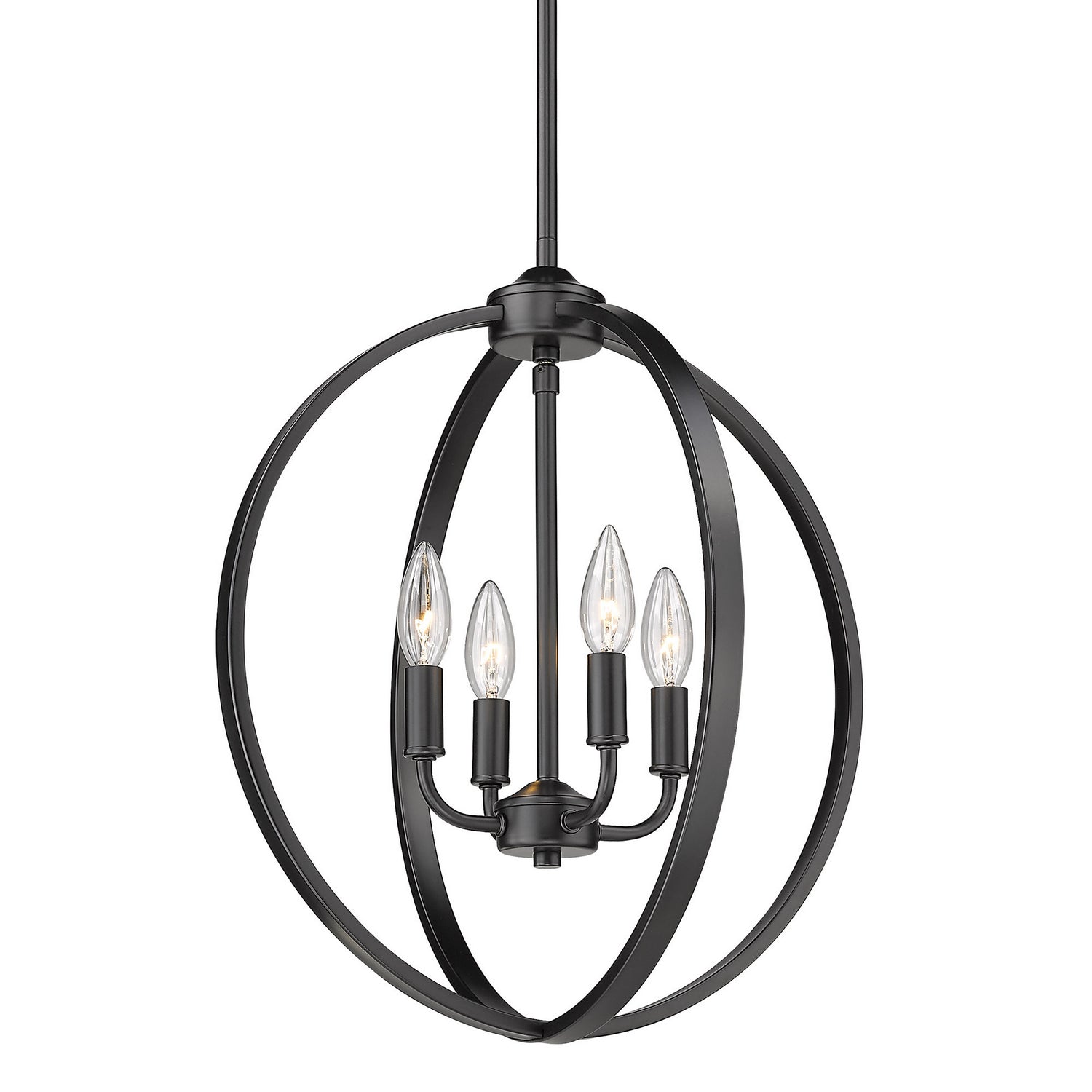 Golden - 3167-4P BLK - Four Light Chandelier - Colson BLK - Matte Black