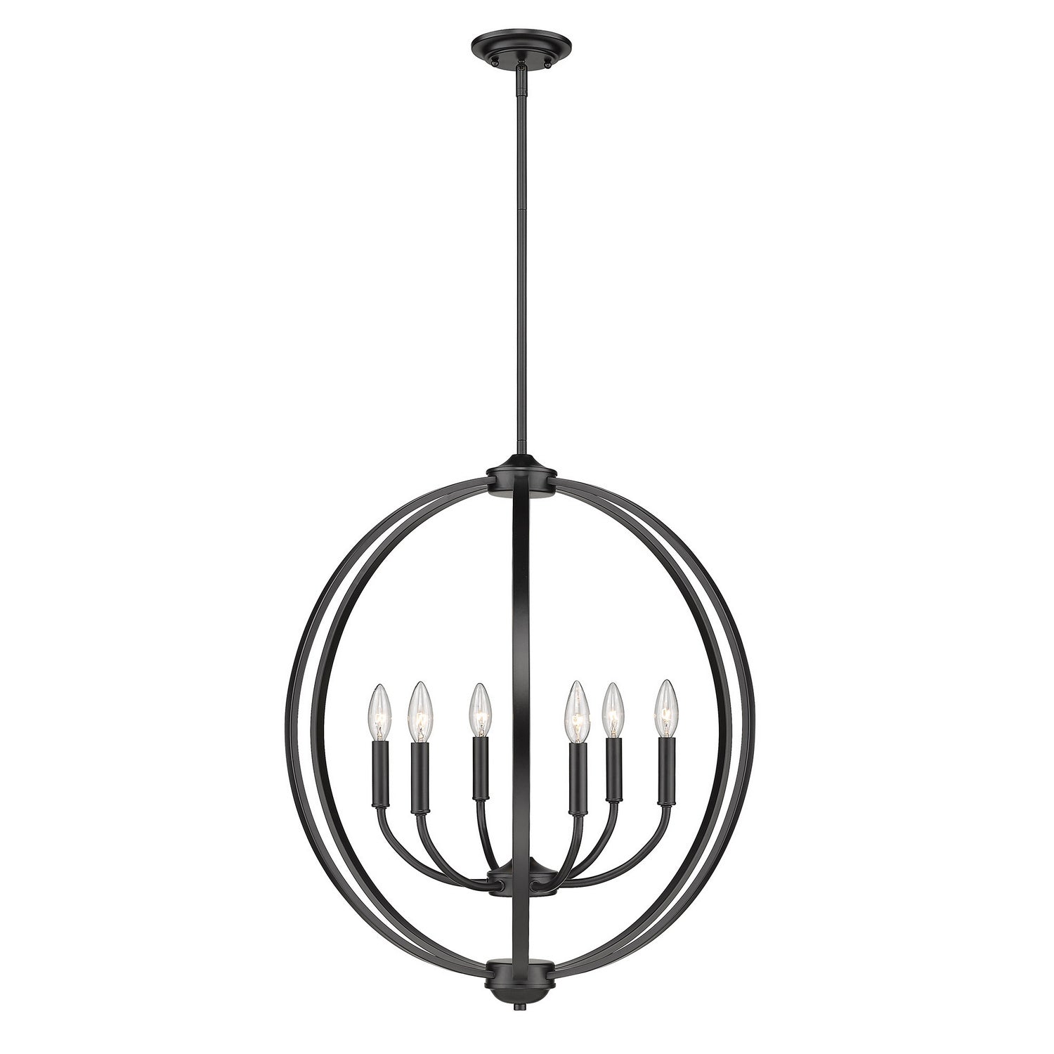 Golden - 3167-6 BLK - Six Light Chandelier - Colson BLK - Matte Black