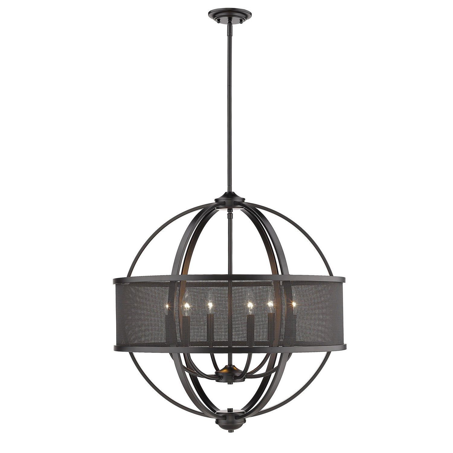 Golden - 3167-6 BLK-BLK - Six Light Chandelier - Colson BLK - Matte Black