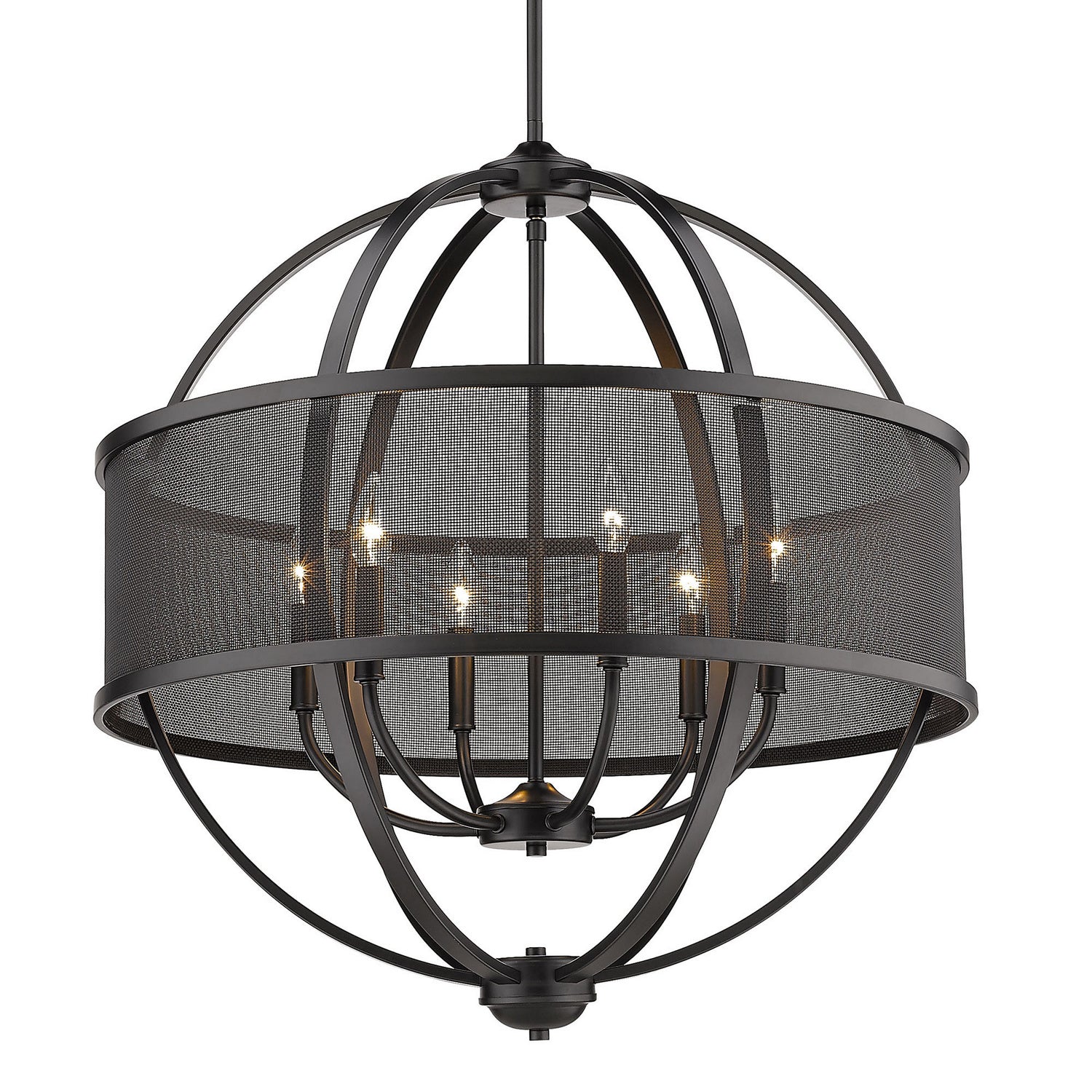 Golden - 3167-6 BLK-BLK - Six Light Chandelier - Colson BLK - Matte Black