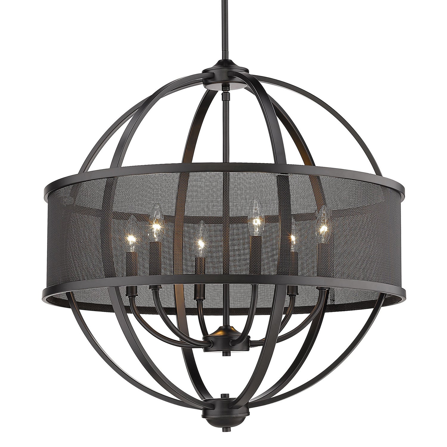 Golden - 3167-6 BLK-BLK - Six Light Chandelier - Colson BLK - Matte Black