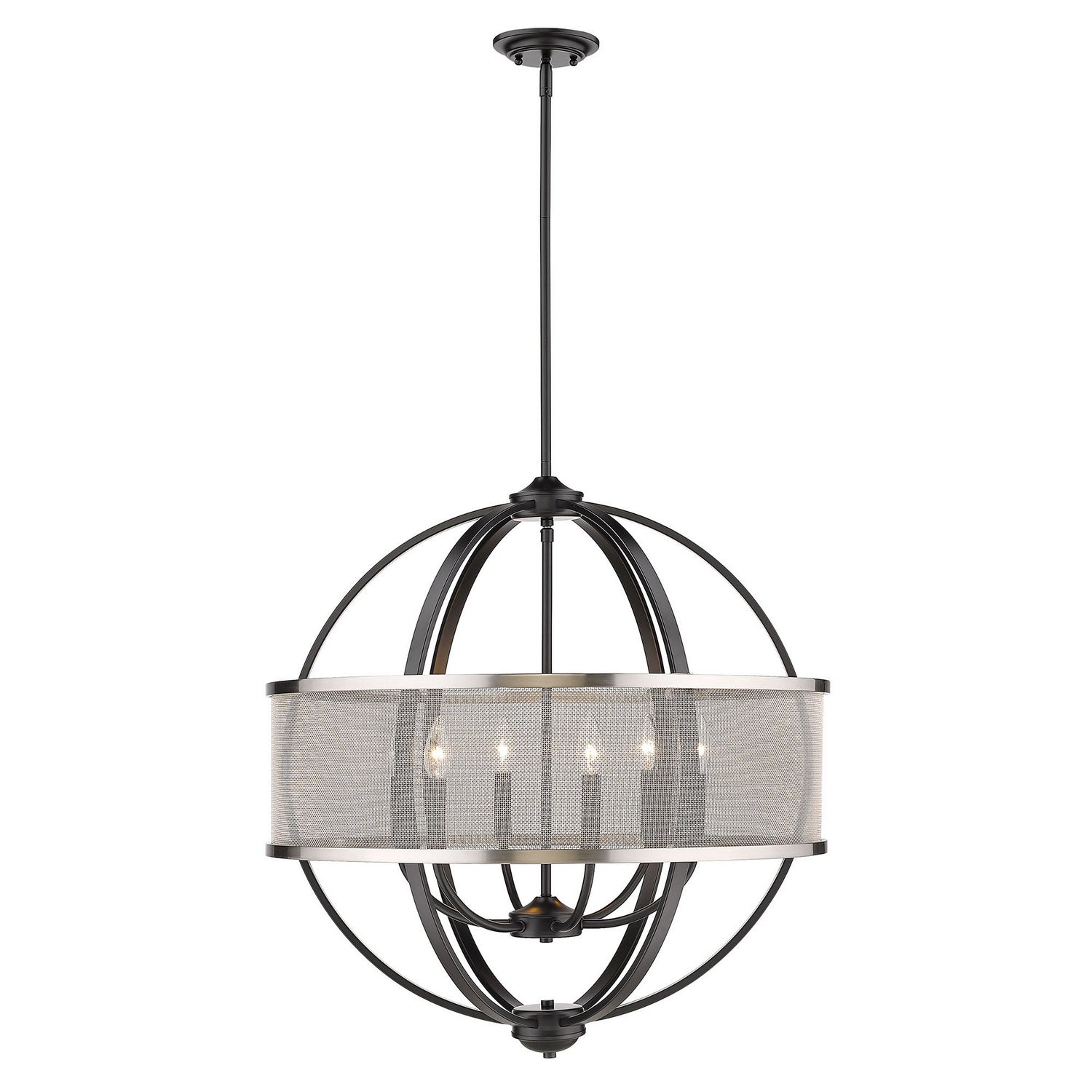 Golden - 3167-6 BLK-PW - Six Light Chandelier - Colson BLK - Matte Black