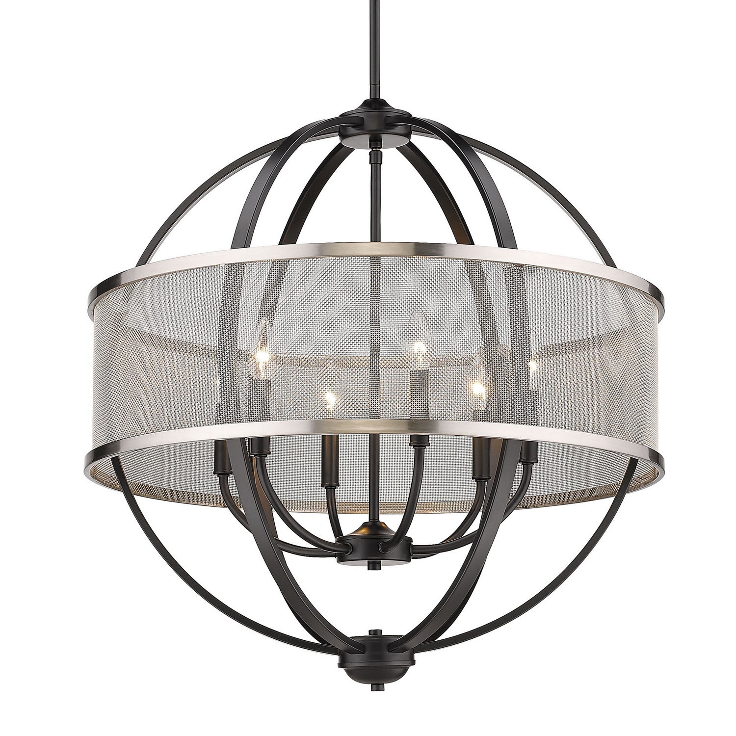 Golden - 3167-6 BLK-PW - Six Light Chandelier - Colson BLK - Matte Black