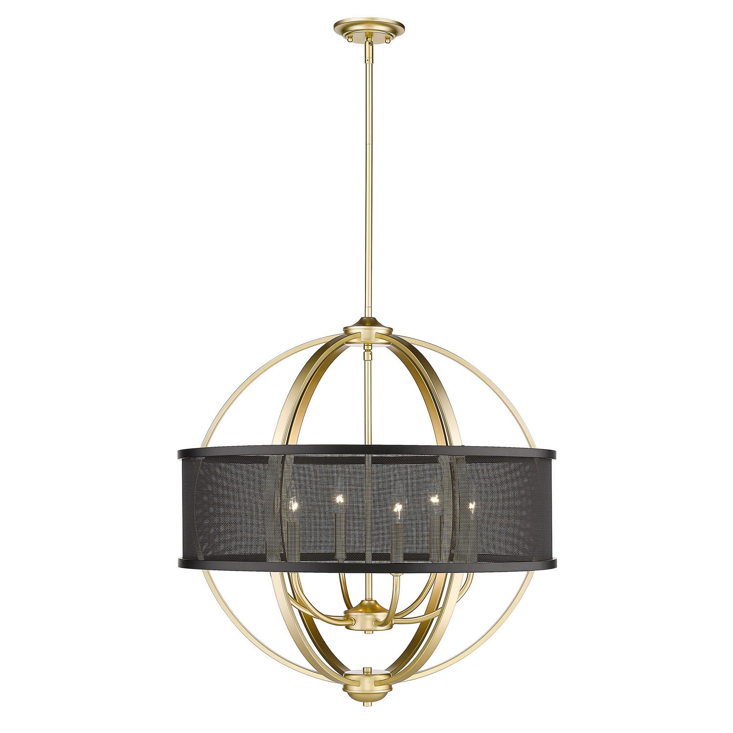 Golden - 3167-6 OG-BLK - Six Light Chandelier - Colson OG - Olympic Gold