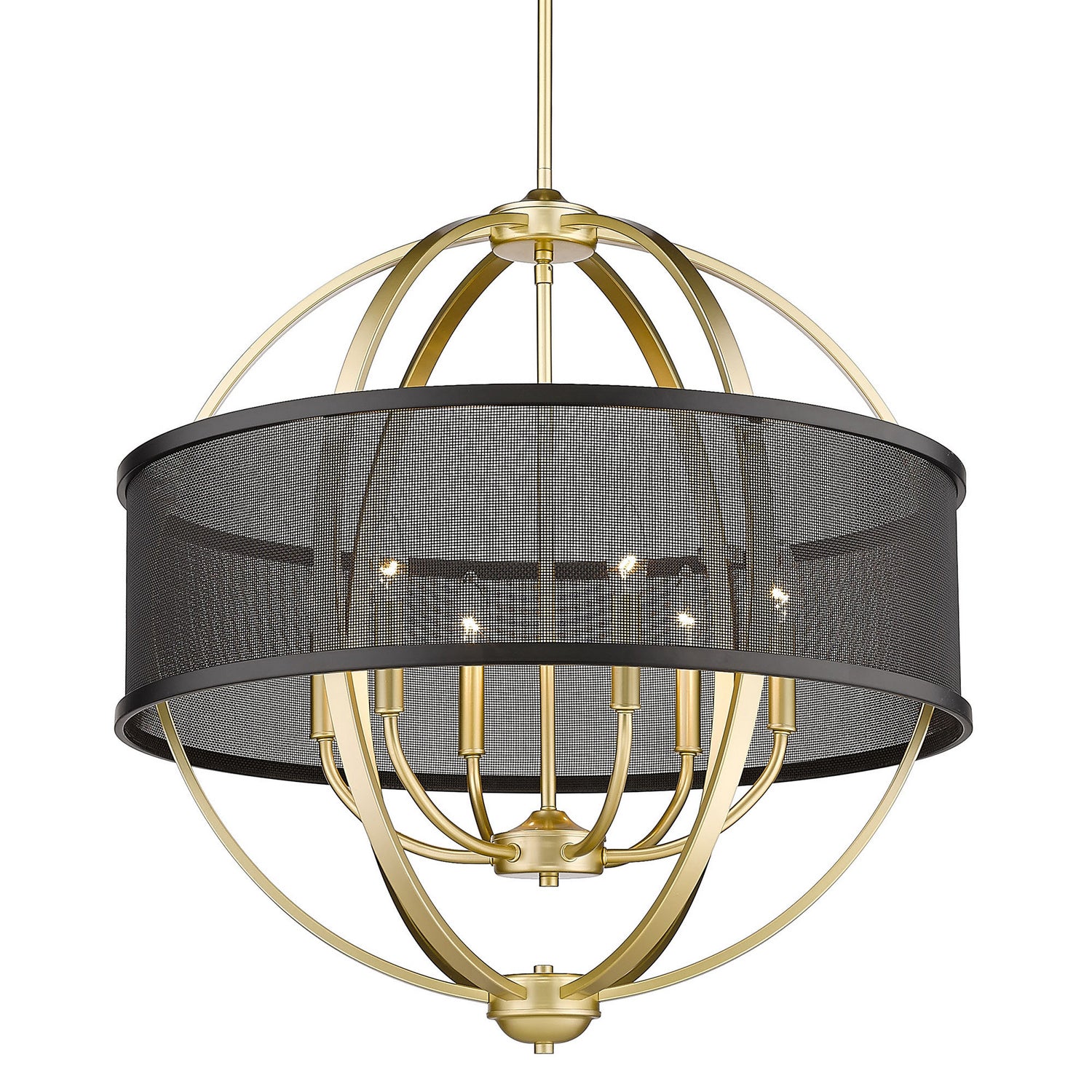 Golden - 3167-6 OG-BLK - Six Light Chandelier - Colson OG - Olympic Gold