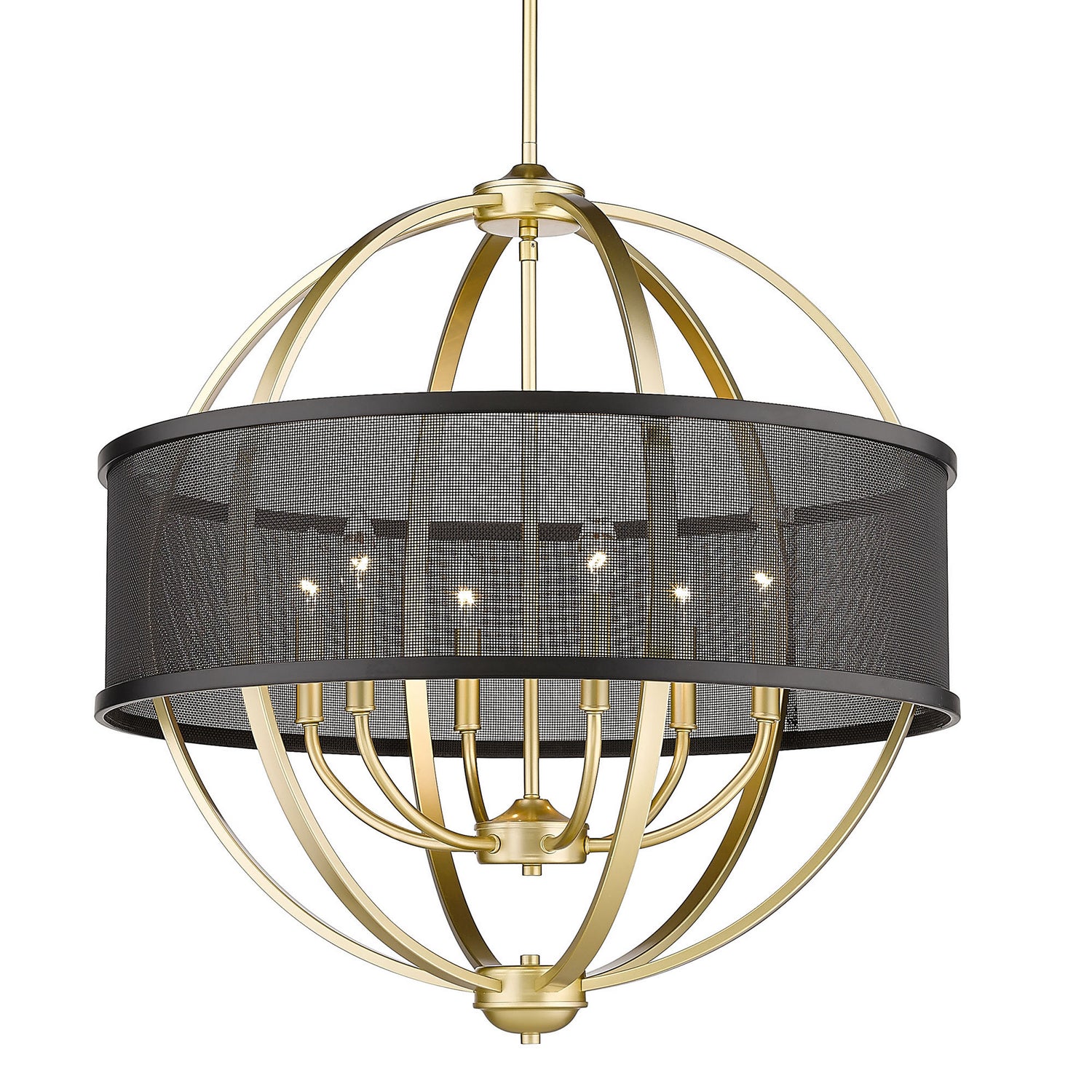 Golden - 3167-6 OG-BLK - Six Light Chandelier - Colson OG - Olympic Gold