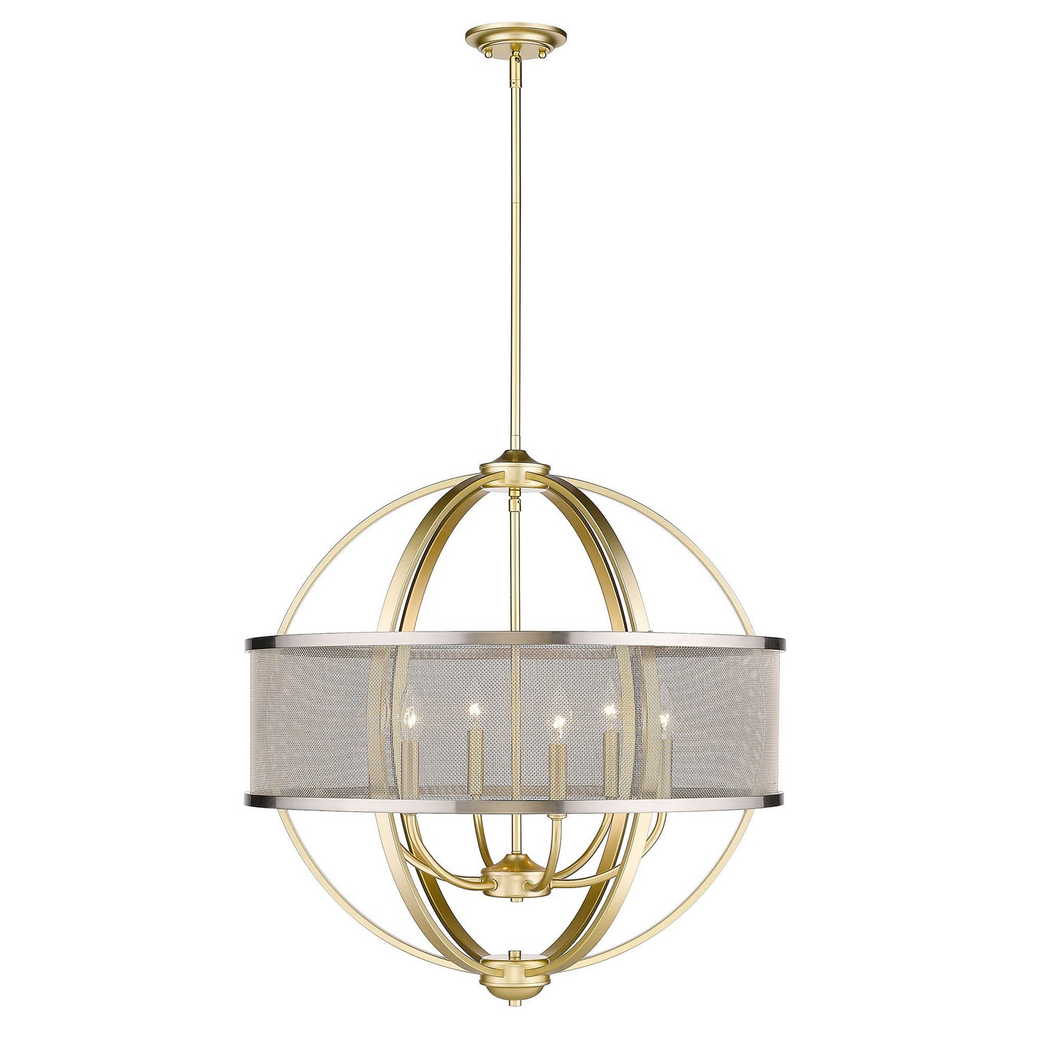 Golden - 3167-6 OG-PW - Six Light Chandelier - Colson OG - Olympic Gold