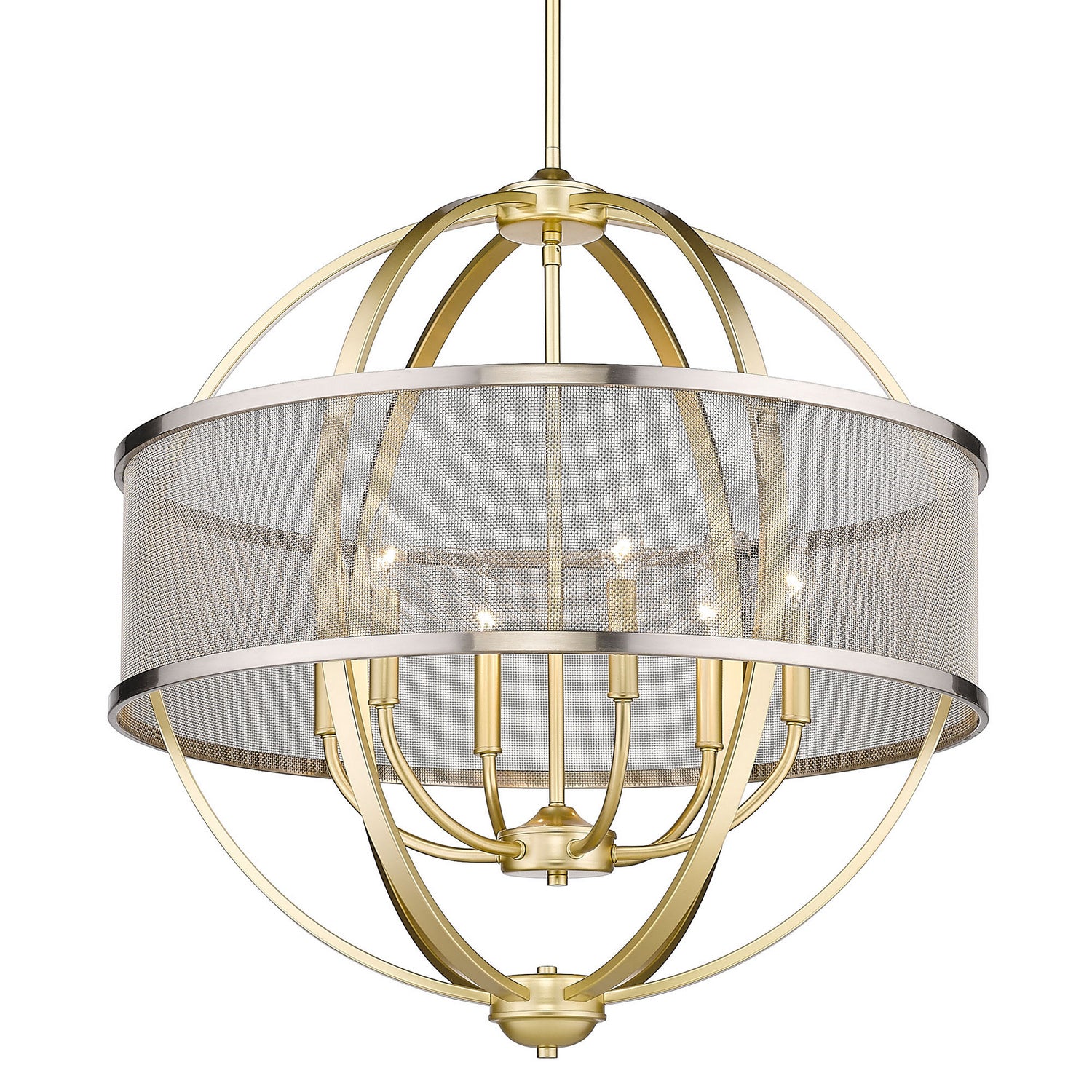 Golden - 3167-6 OG-PW - Six Light Chandelier - Colson OG - Olympic Gold