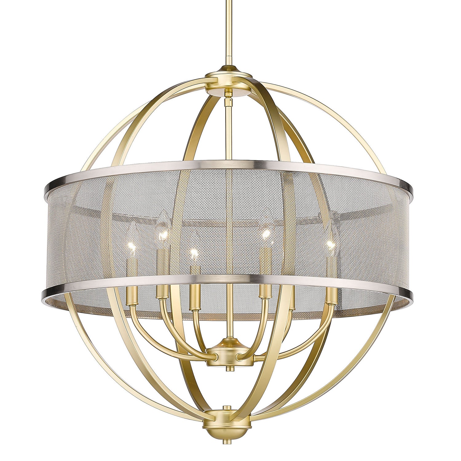 Golden - 3167-6 OG-PW - Six Light Chandelier - Colson OG - Olympic Gold