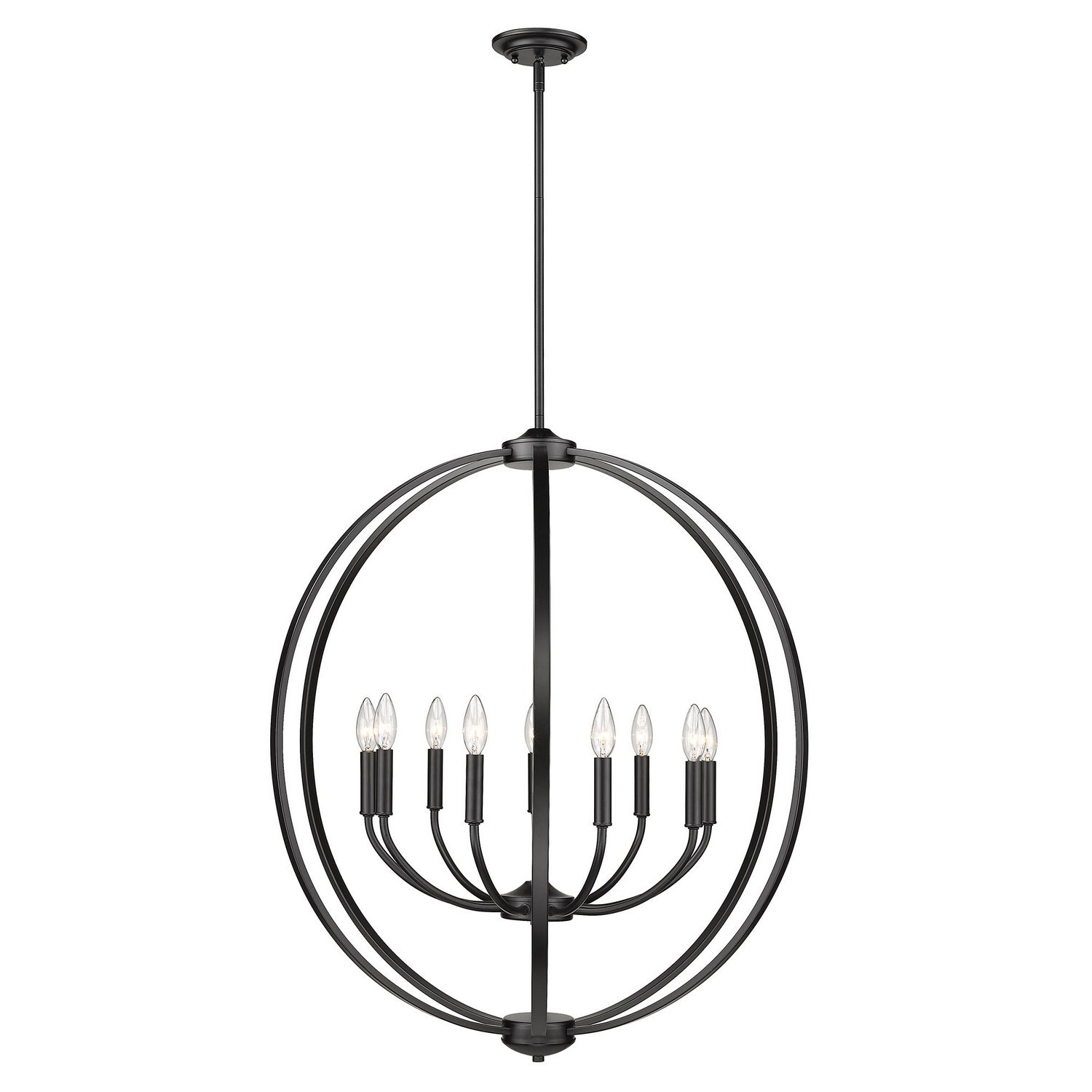 Golden - 3167-9 BLK - Nine Light Chandelier - Colson BLK - Matte Black