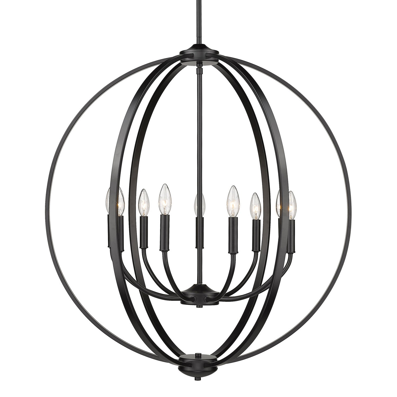 Golden - 3167-9 BLK - Nine Light Chandelier - Colson BLK - Matte Black