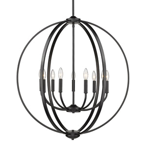 Golden - 3167-9 BLK - Nine Light Chandelier - Colson BLK - Matte Black