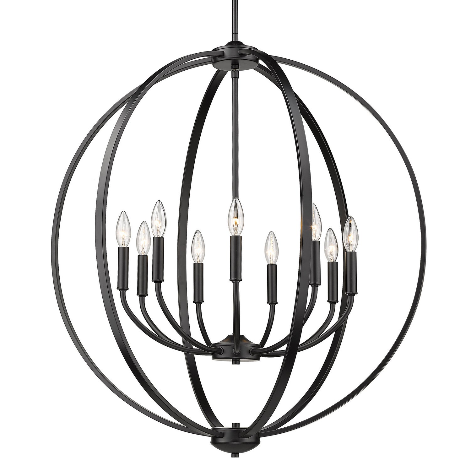 Golden - 3167-9 BLK - Nine Light Chandelier - Colson BLK - Matte Black