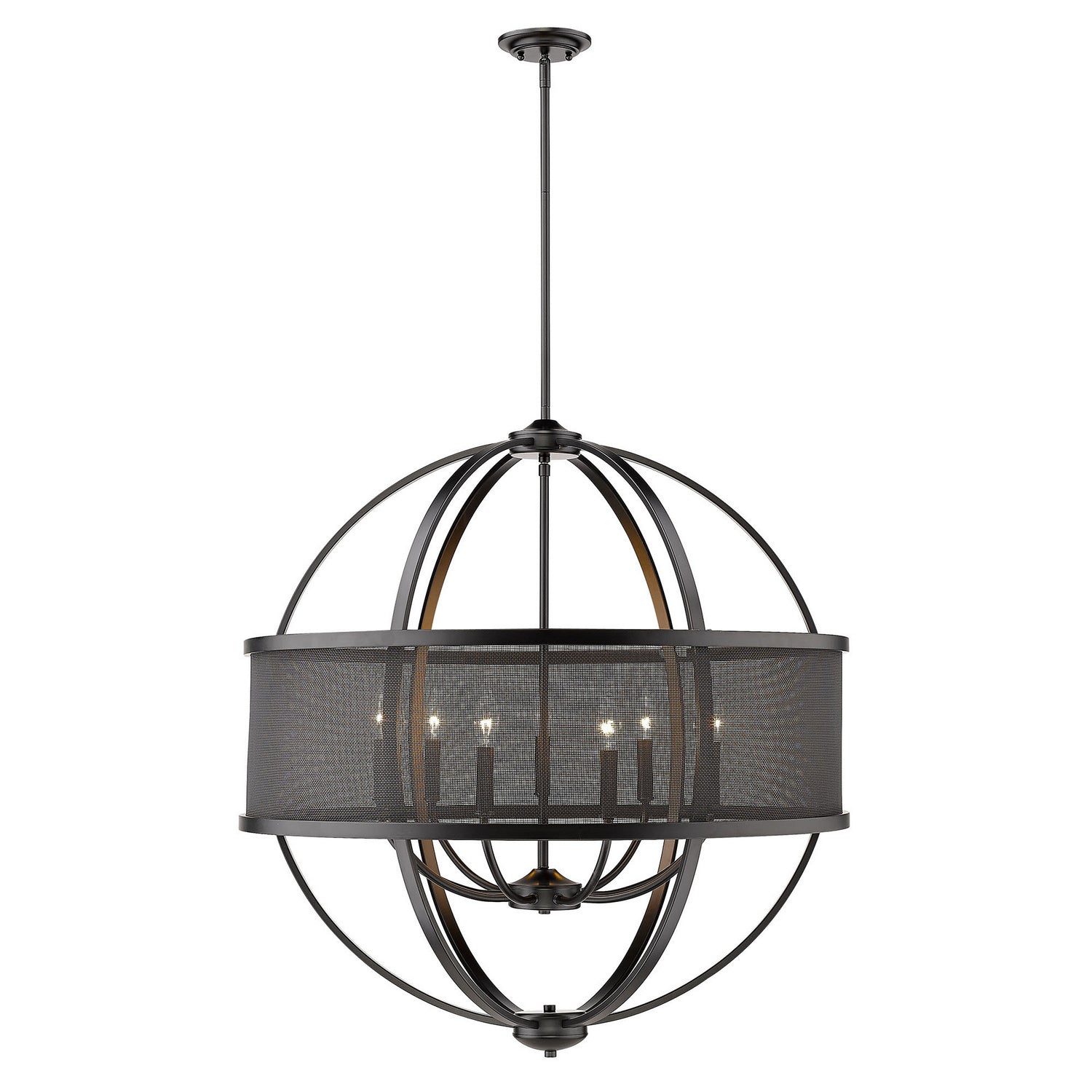 Golden - 3167-9 BLK-BLK - Nine Light Chandelier - Colson BLK - Matte Black