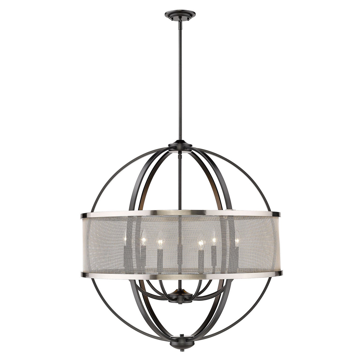 Golden - 3167-9 BLK-PW - Nine Light Chandelier - Colson BLK - Matte Black