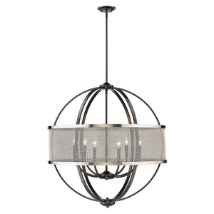 Golden - 3167-9 BLK-PW - Nine Light Chandelier - Colson BLK - Matte Black