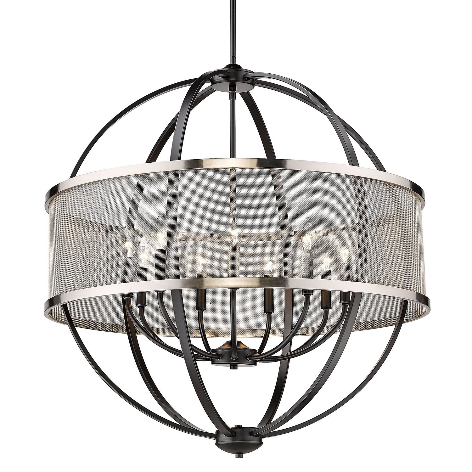 Golden - 3167-9 BLK-PW - Nine Light Chandelier - Colson BLK - Matte Black