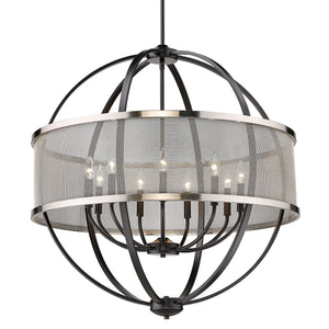 Golden - 3167-9 BLK-PW - Nine Light Chandelier - Colson BLK - Matte Black