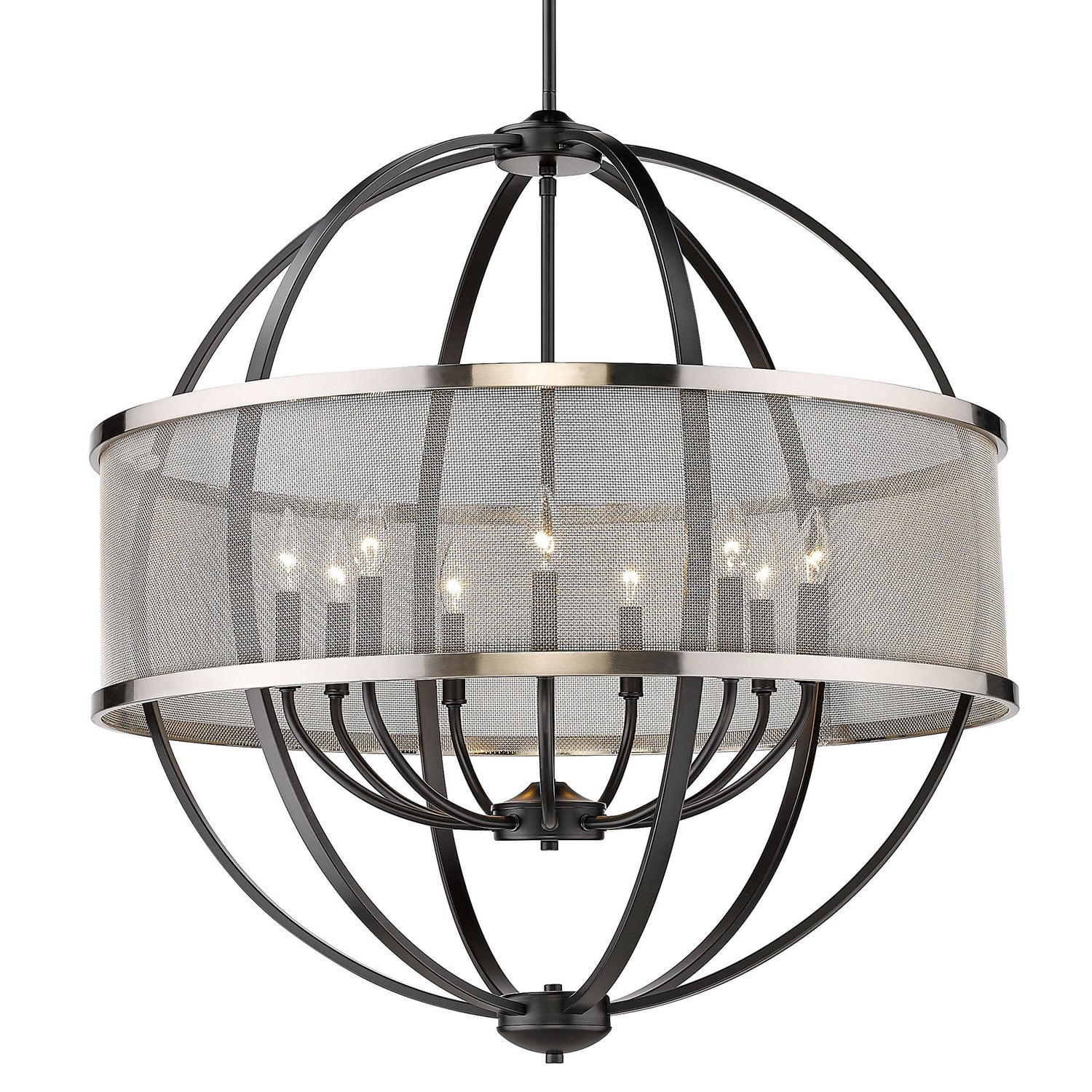 Golden - 3167-9 BLK-PW - Nine Light Chandelier - Colson BLK - Matte Black