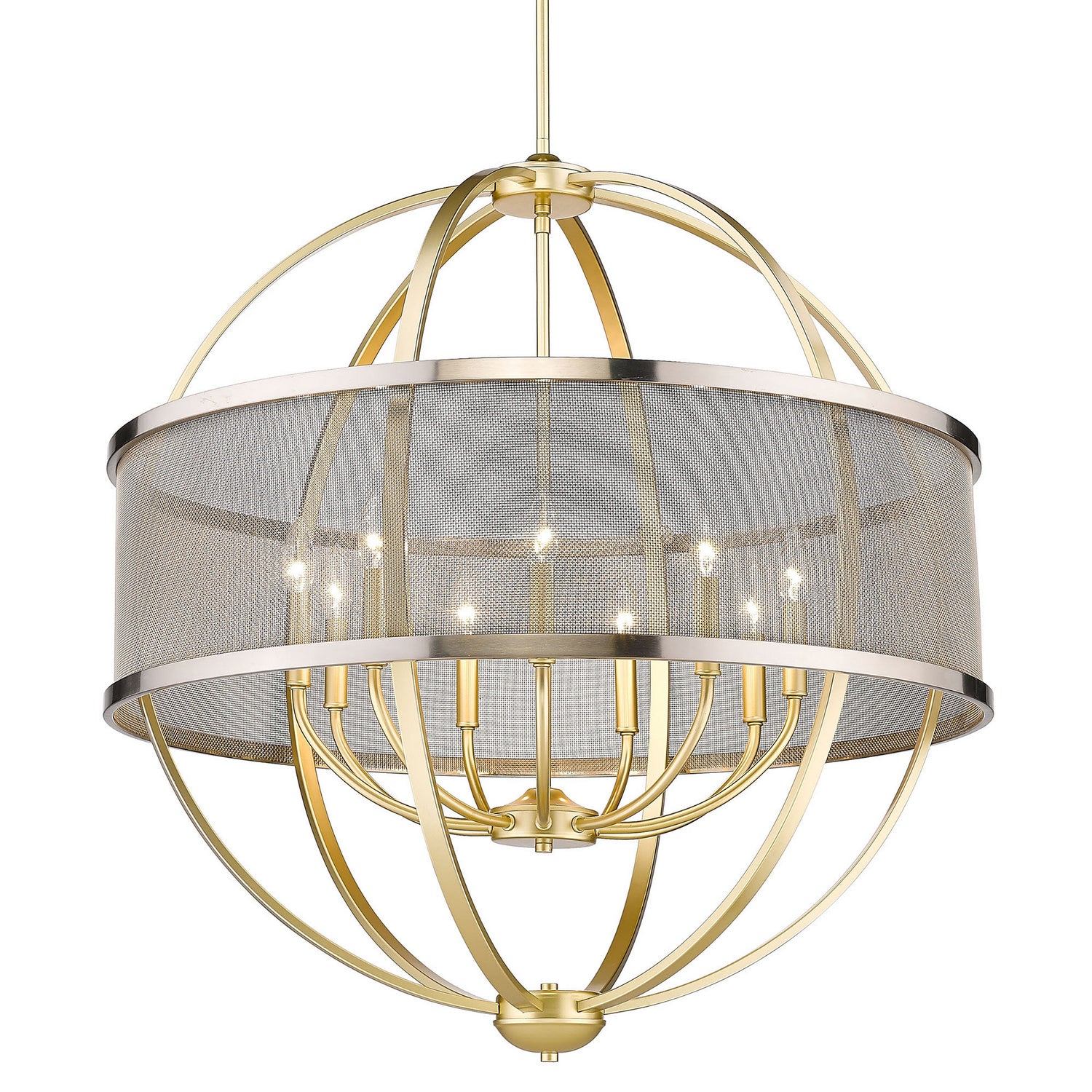 Golden - 3167-9 OG-PW - Nine Light Chandelier - Colson OG - Olympic Gold