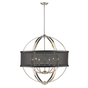 Golden - 3167-9 PW-BLK - Nine Light Chandelier - Colson PW - Pewter