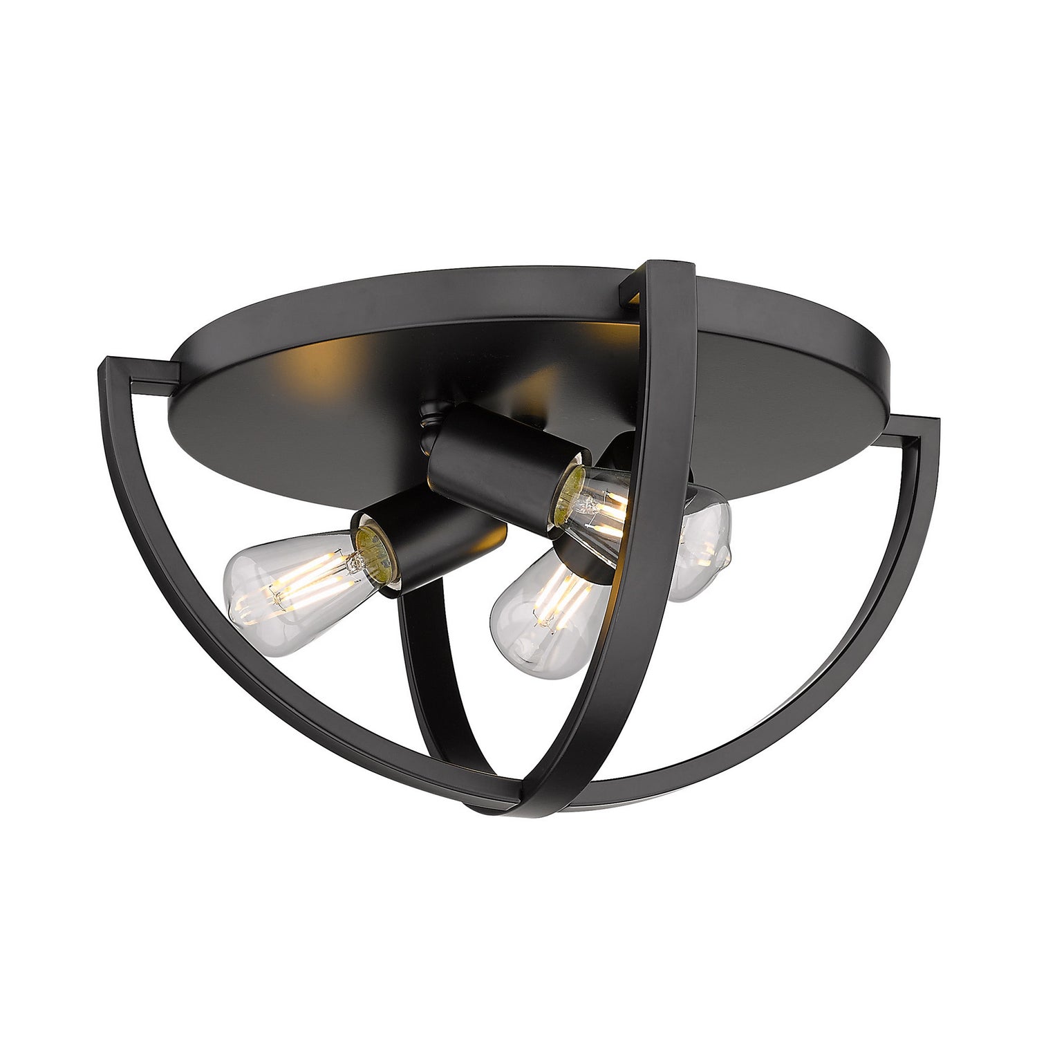 Golden - 3167-FM15 BLK - Three Light Flush Mount - Colson BLK - Matte Black