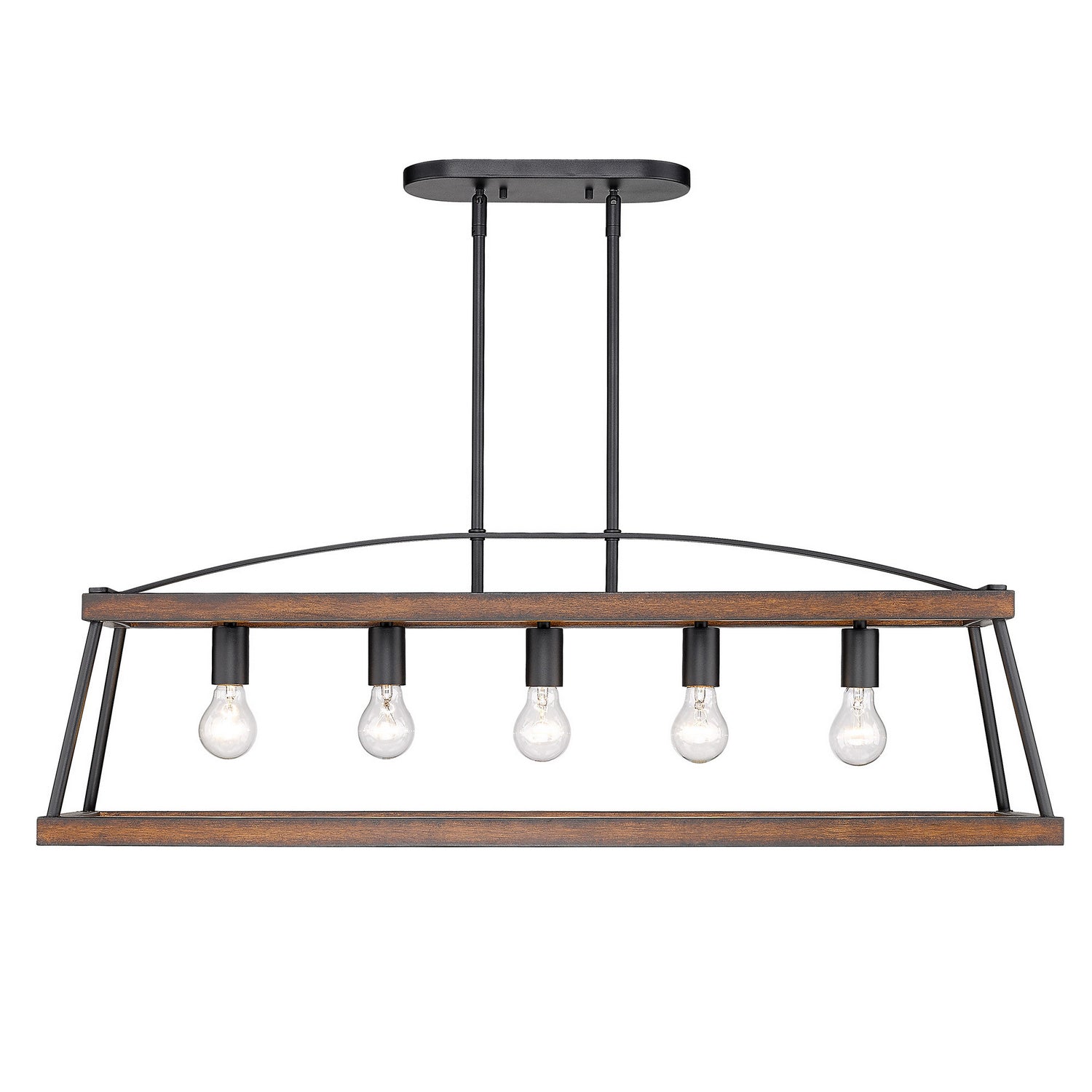 Golden - 3184-LP NB-RO - Five Light Linear Pendant - Teagan - Natural Black