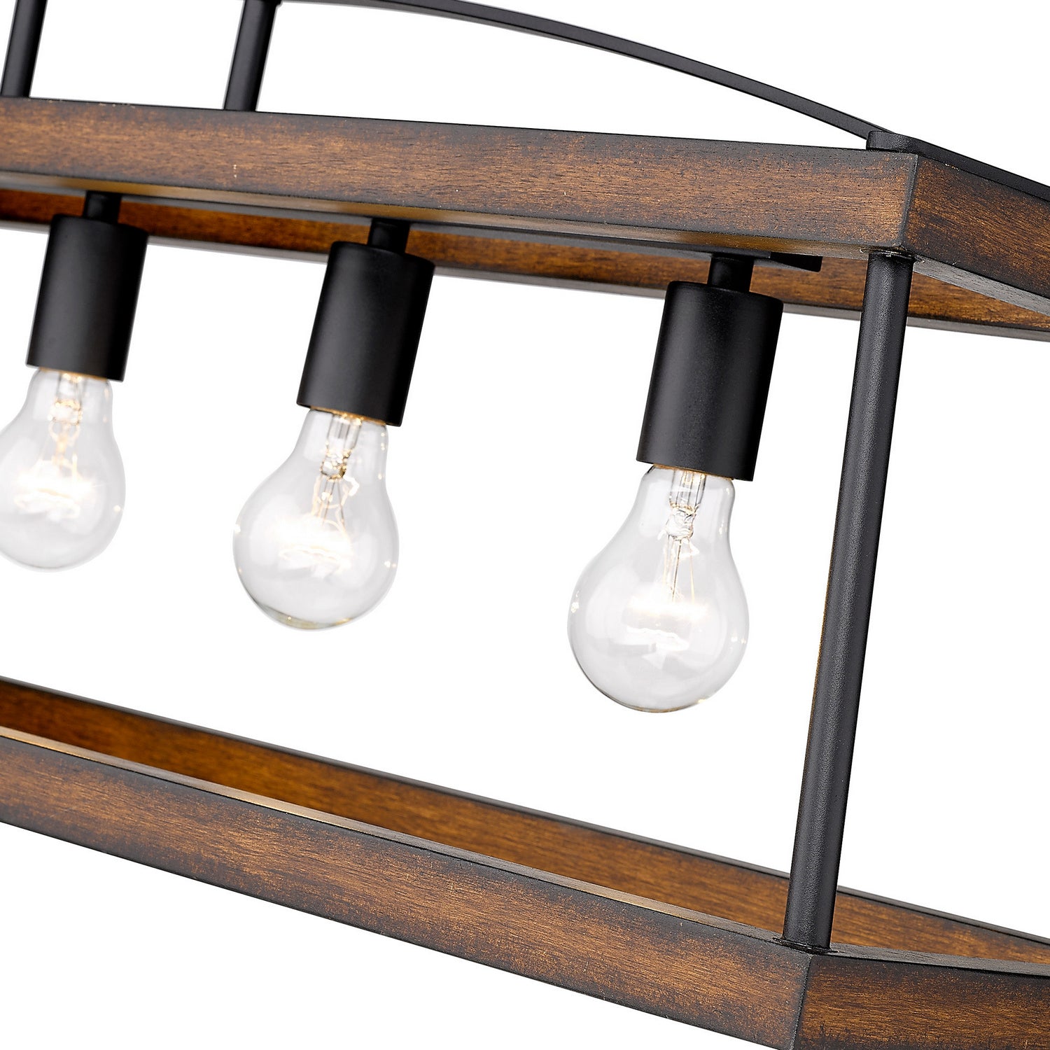 Golden - 3184-LP NB-RO - Five Light Linear Pendant - Teagan - Natural Black