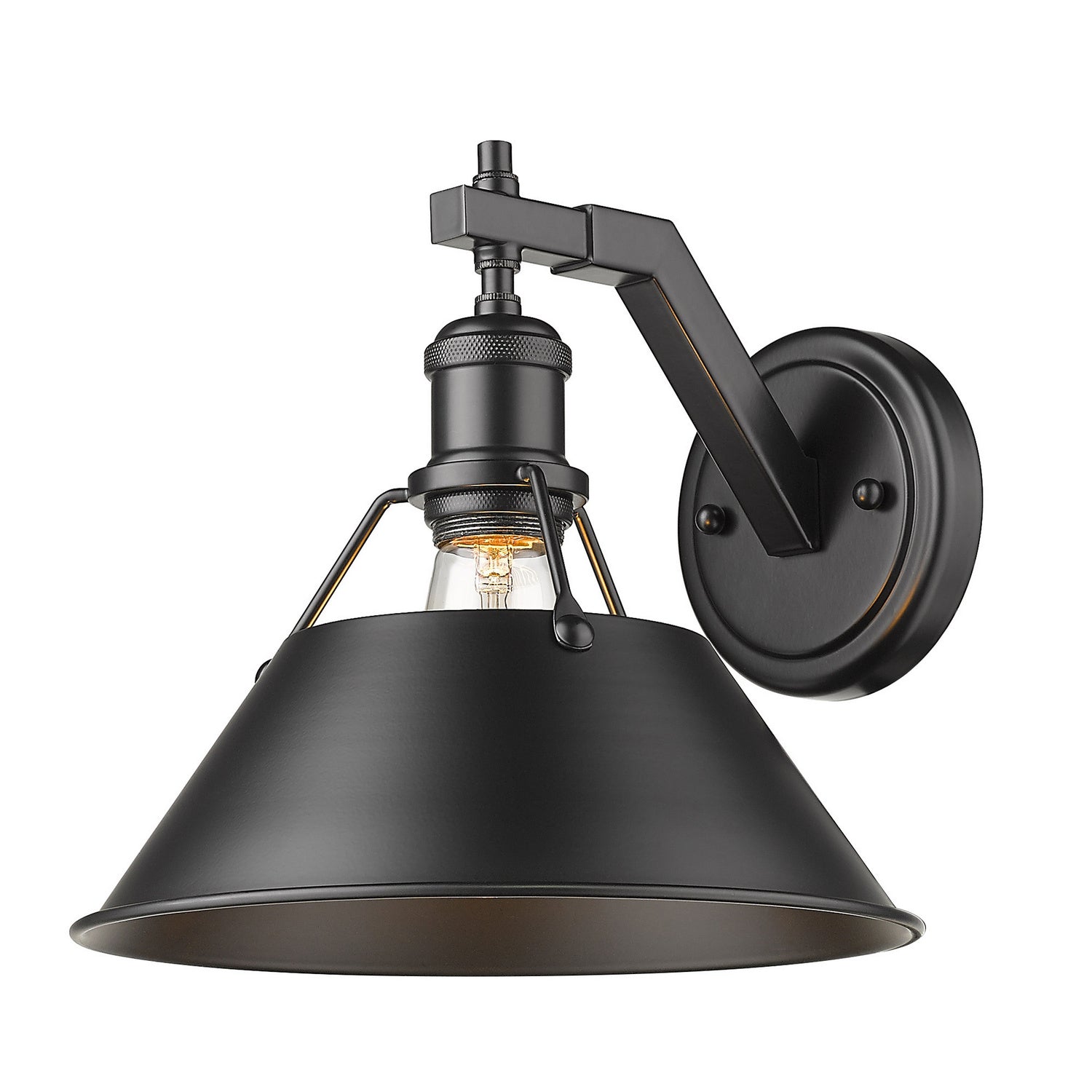 Golden - 3306-1W BLK-BLK - One Light Wall Sconce - Orwell BLK - Matte Black