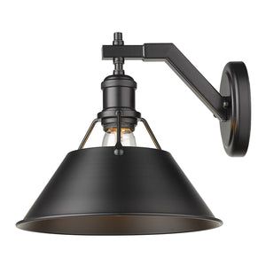 Golden - 3306-1W BLK-BLK - One Light Wall Sconce - Orwell BLK - Matte Black