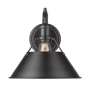 Golden - 3306-1W BLK-BLK - One Light Wall Sconce - Orwell BLK - Matte Black